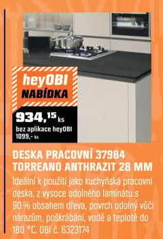 Deska pracovní 37984Torreano28 mm