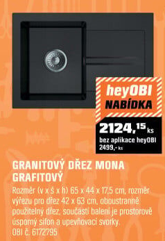 GVS dřez Mona 65 cmgrafit