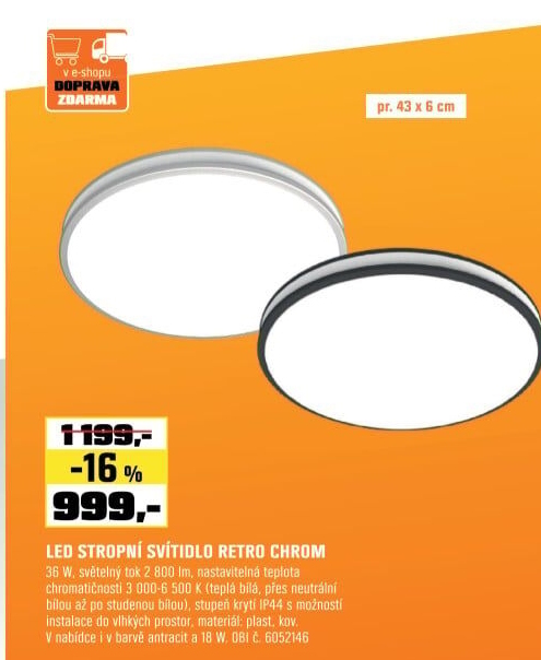 LED svíti.RETRO36W,1440lmzlatá