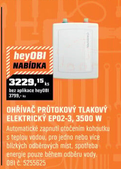 Ohřívačprůtokovýtlakovýelektr.