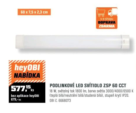 Podlinka LED 18W3000-6500Kpřepínač
