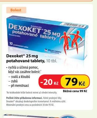 Dexoket 25 mg potahované tablety, 10 tbl.