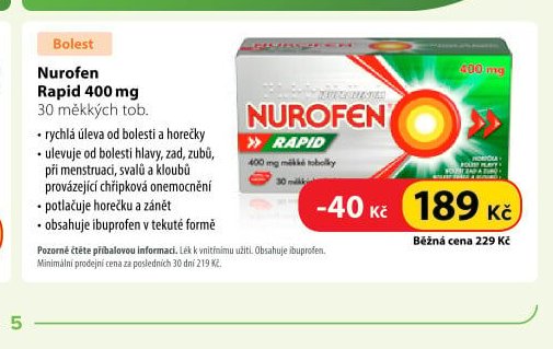 Nurofen Rapid 400 mg 30 měkkých tob.