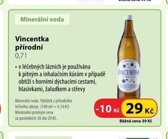 Vincentka přírodní 0,7 l