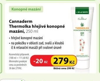 Cannaderm Thermolka hřejivé konopné mazání, 250 ml