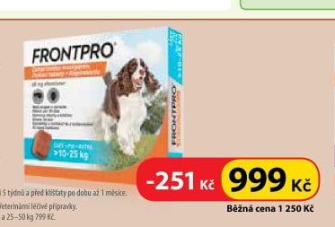 FRONTPRO 68 mg, 10–25 kg, žvýkací tablety, 3 tbl.
