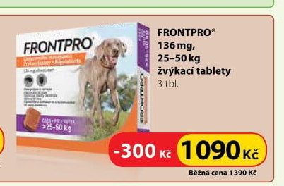 FRONTPRO 136 mg, 25–50 kg žvýkací tablety, 3 tbl.