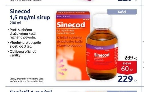Sinecod 1,5 mg/ml sirup 200 ml