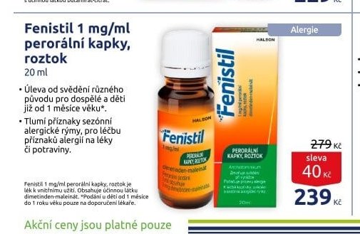 Fenistil 1 mg/ml perorální kapky, roztok 20 ml