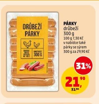 Drůbeží párky 300 g