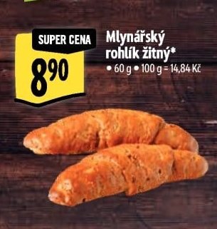 Mlynářský rohlík žitný