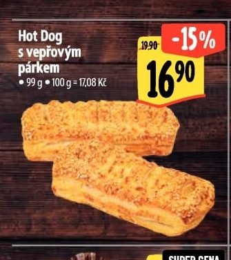 Hot Dog s vepřovým párkem