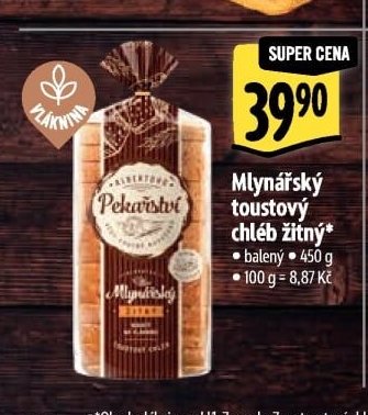 Mlynářský toustový chléb žitný