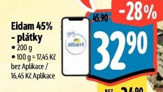 Eidam 45% plátky