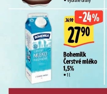 Bohemilk Čerstvé mléko 1,5% - Albert akcniletaky.com