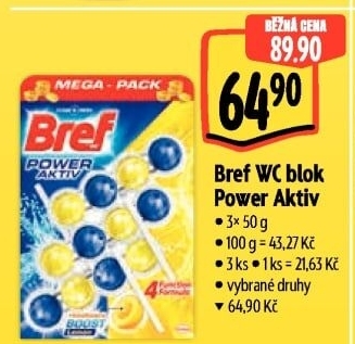 WC blok tuhý Power Aktiv Bref