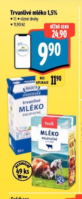 Trvanlivé mléko 1,5%