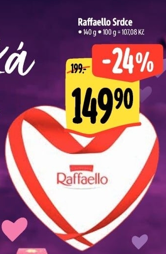 Bonboniéra srdce Raffaello Ferrero