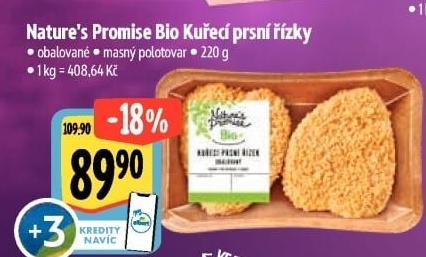 Kuřecí řízky obalované bio Nature'