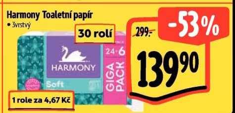Toaletní papír 3vrstvý Harmony