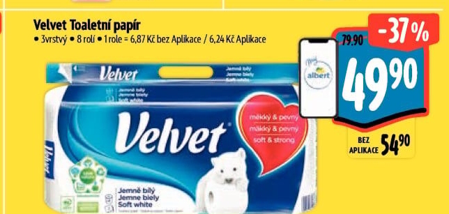 Toaletní papír 3vrstvý Velvet