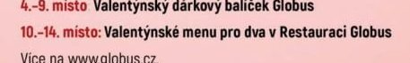 Valentýnské menu pro dva v Restauraci Globus