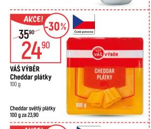 Váš Výběr Cheddar plátky