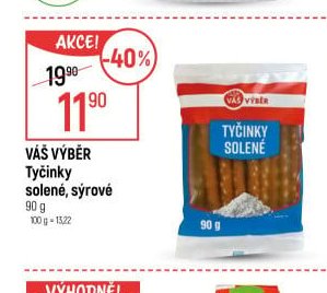 VÁŠ VÝBĚR Tyčinky solené, sýrové