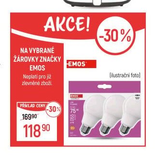Na vybrané žárovky značky EMOS