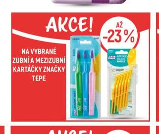 Na vybrané zubní a mezizubní kartáčky značky Tepe