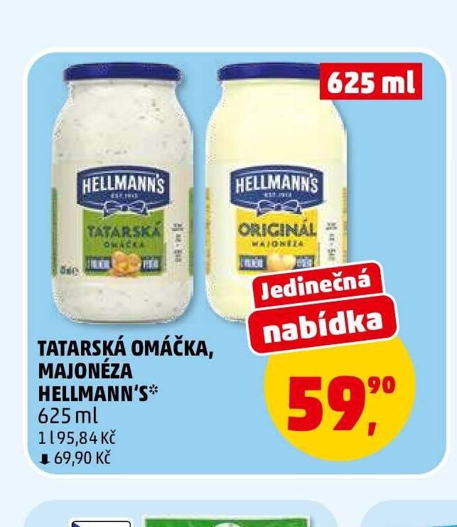 Tatarská omáčka, majonéza Hellmann's 625 ml