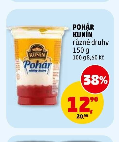 Pohár Kunín různé druhy 150 g