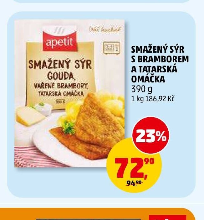 SMAŽENÝ SÝR S BRAMBOREM A TATARSKÁ OMÁČKA 390 g