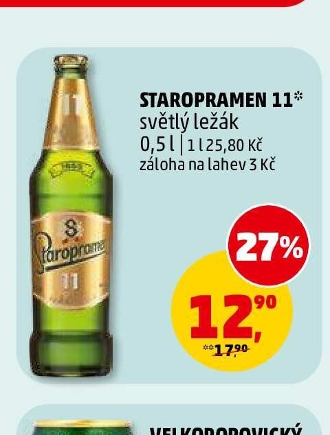 Staropramen 11 světlý ležák 0,5 l