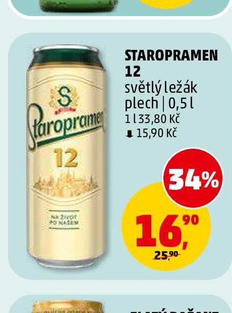 Staropramen 12 světlý ležák 0,5 l