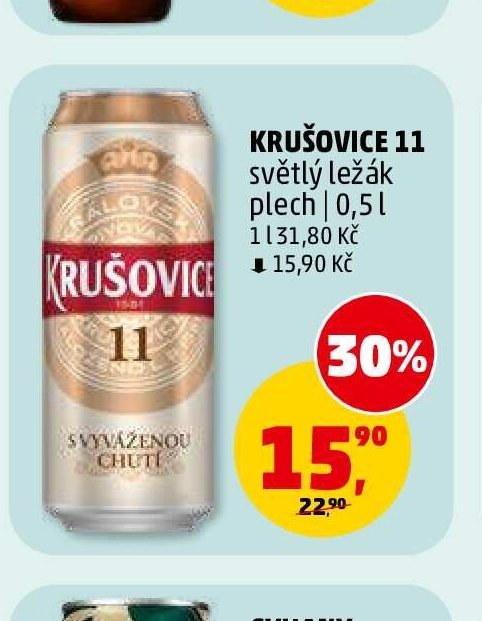 Krušovice 11 světlý ležák 0,5 l