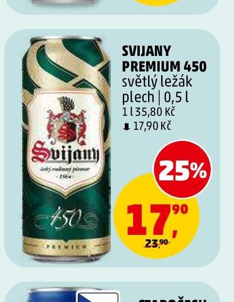 Svijany Premium 450 světlý ležák 0,5 l