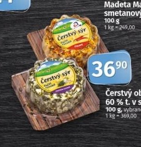 Čerstvý obalený sýr 60 % t. v s.