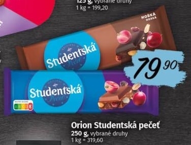 Čokoláda Studentská pečeť Orion