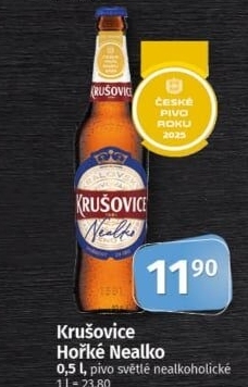 Pivo nealkoholické Královsky hořké Krušovice