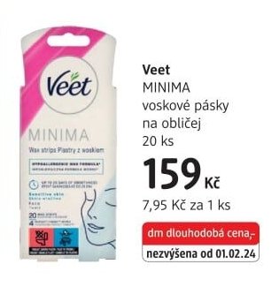 Veet MINIMA voskové pásky na obličej 20 ks