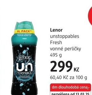 Vonné perličky do pračky Lenor UNstoppables