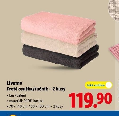 Livarno Froté osuška/ručník – 2 kusy - Lidl akcniletaky.com