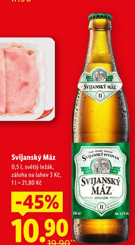 Pivo světlý ležák 11° Svijanský Máz Svijany