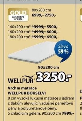 Vrchní matrace WELLPUR BOKSELVI