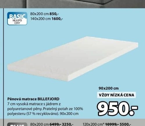 Pěnová matrace BILLEFJORD - Jysk akcniletaky.com