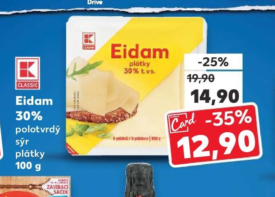 K-Classic Eidam 30% plátky 100 g