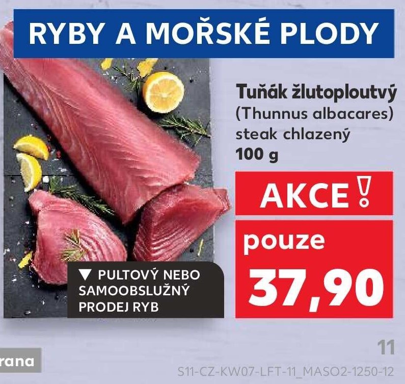 Tuňák žlutoploutvý steak chlazený 100 g