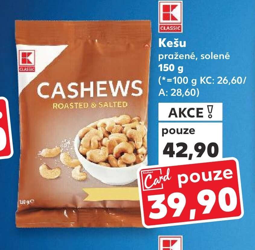 Kešu pražené, solené
