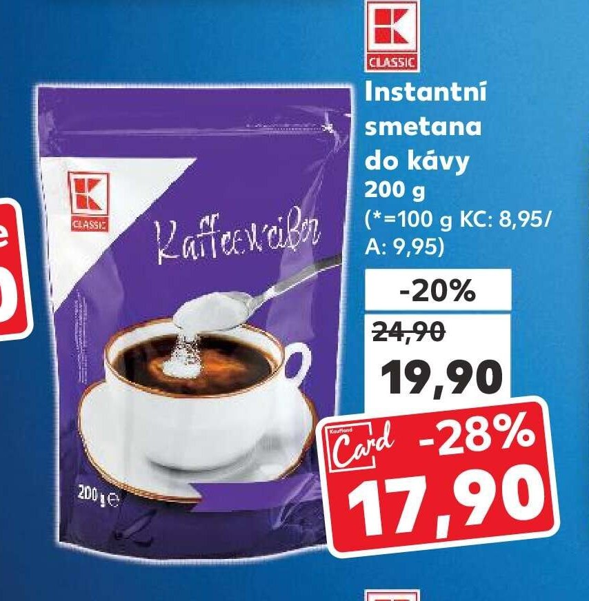 Instantní smetana do kávy